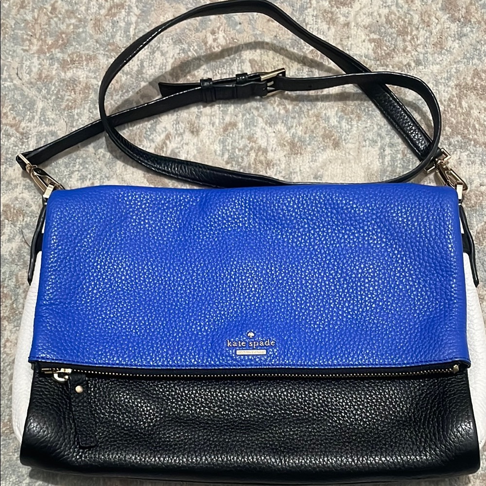 kate spade Blue and Black Leather Crossbody Bag